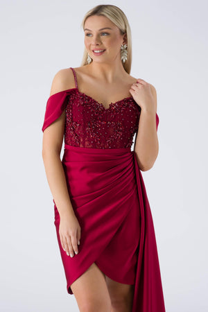 Rozzby Bordeaux Evening Dress