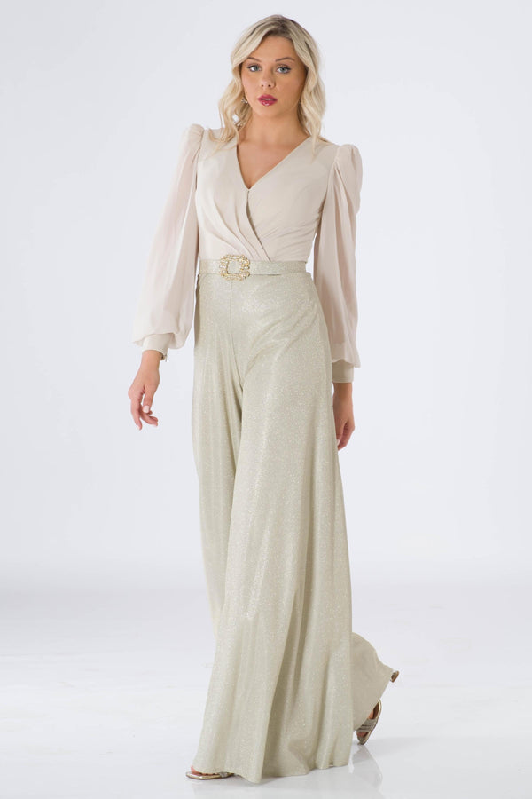 Saınnaı beige evening dress dress