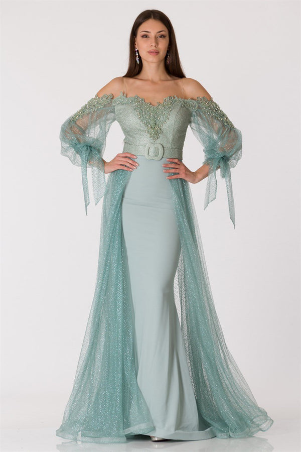 Sezy Mint Evening Dress