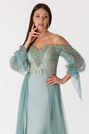 Sezy Mint Evening Dress