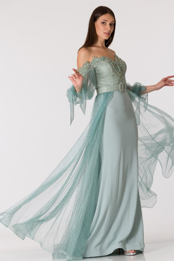 Sezy Mint Evening Dress