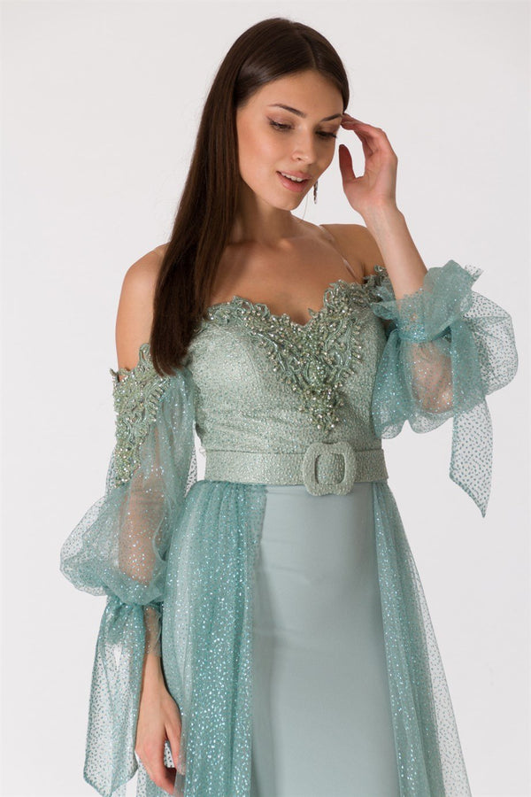 Sezy Mint Evening Dress