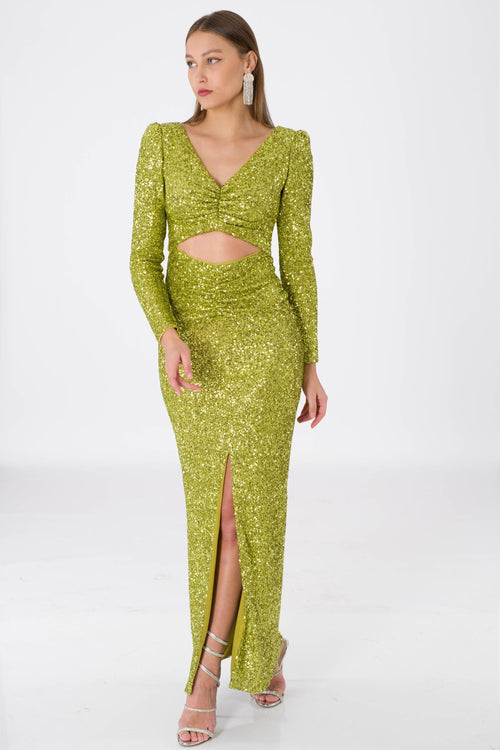 Siena Peanut Green Evening Dress