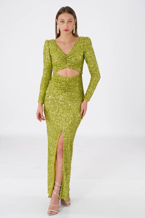 Siena Peanut Green Evening Dress