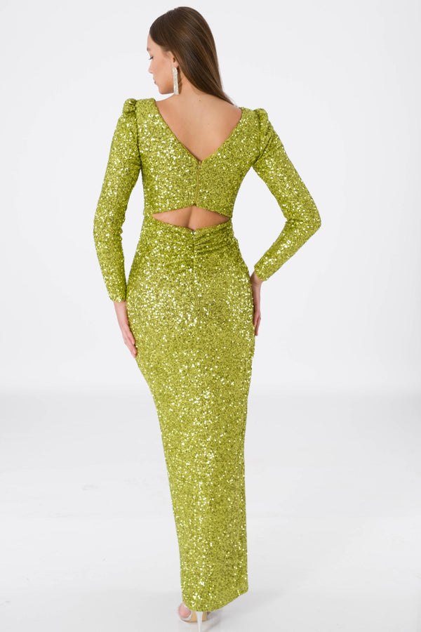 Siena Peanut Green Evening Dress