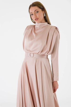 Sisi beige evening dress dress