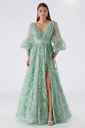 Sues green evening dress dress