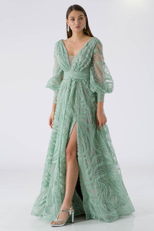 Sues green evening dress dress