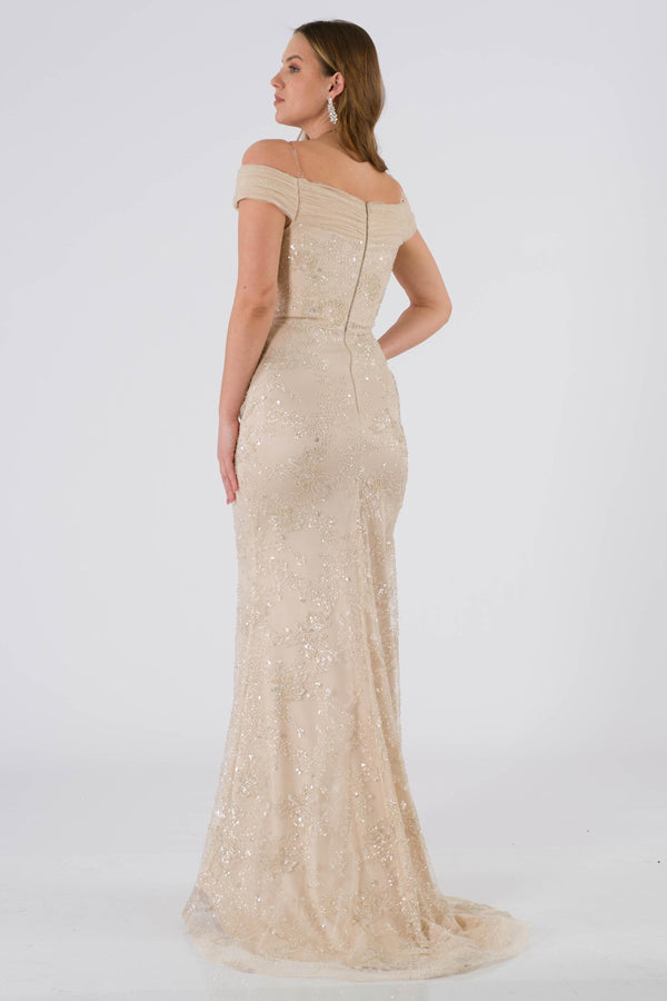 Thurgau beige evening dress dress