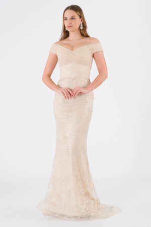 Thurgau beige evening dress dress