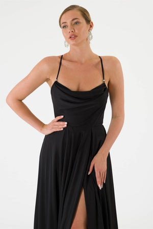 Team black evening dress dress