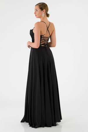 Team black evening dress dress