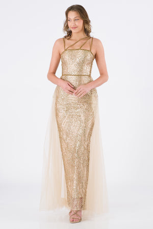 Vevey Gold evening dress dress