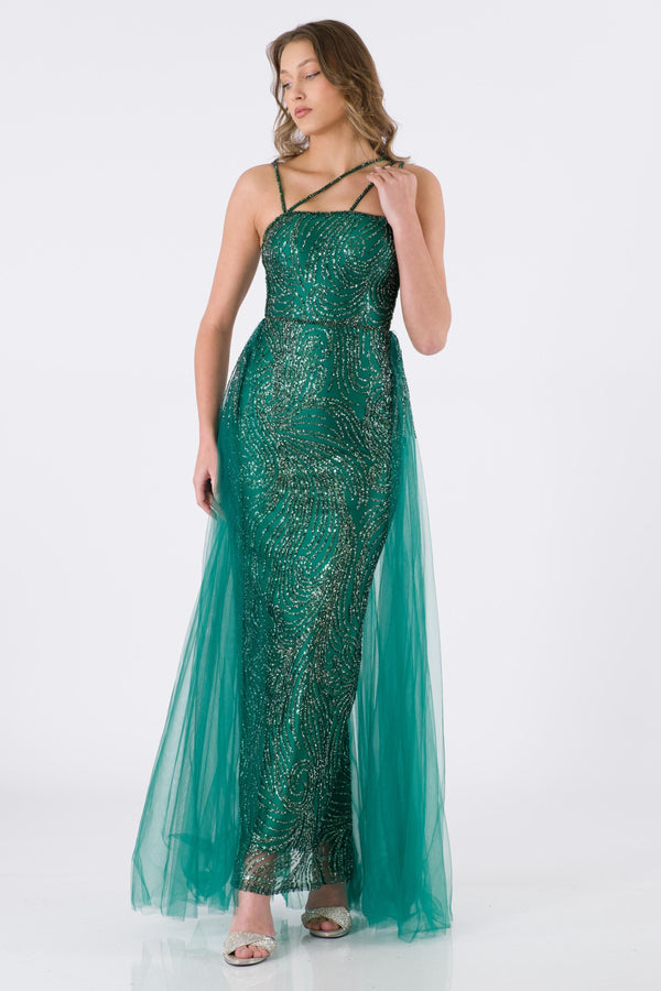 Vevey emerald evening dress dress