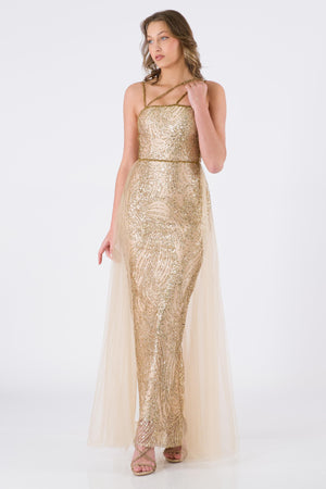 Vevey Gold evening dress dress