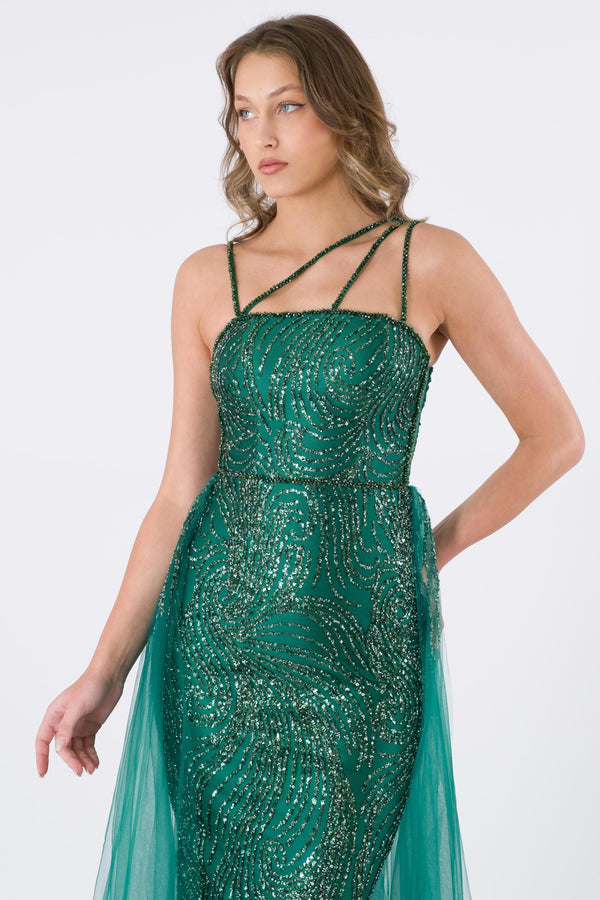 Vevey emerald evening dress dress