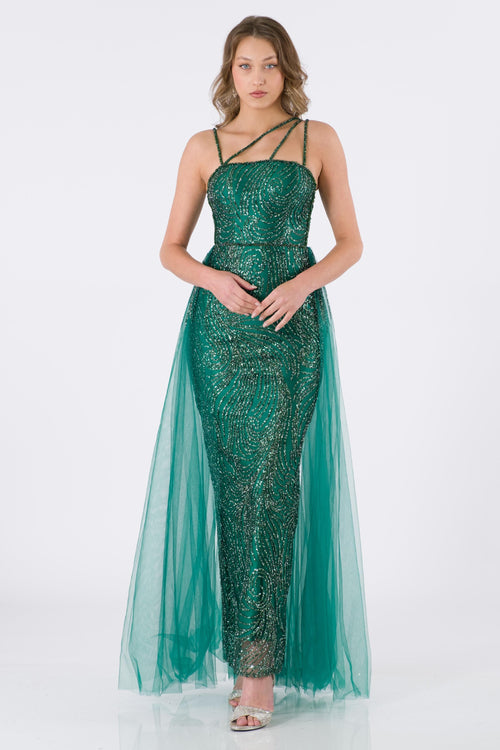 Vevey emerald evening dress dress