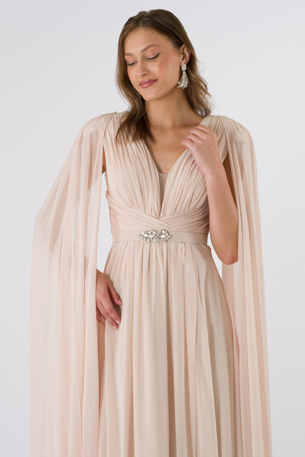 Vistra beige evening dress dress