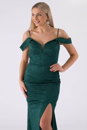 Well emerald evening dress dress