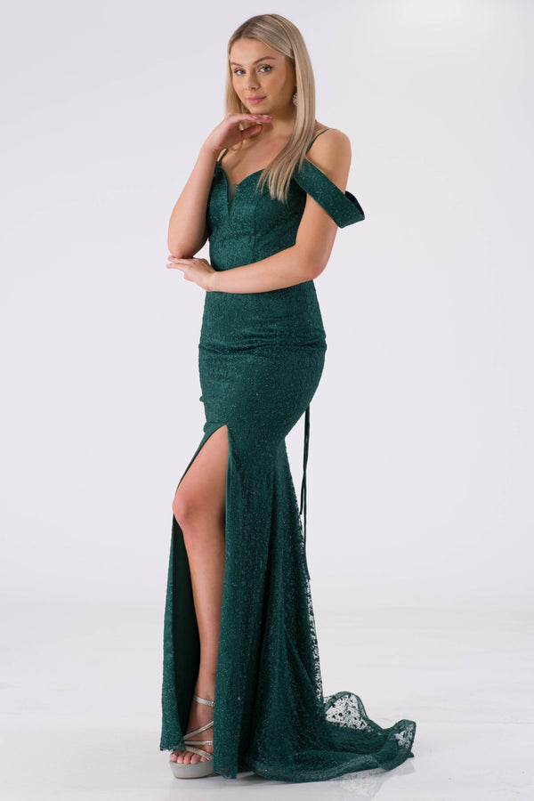 Well emerald evening dress dress