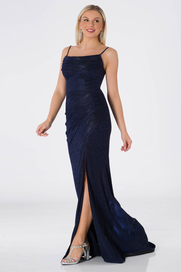 Jade navy blue evening dress dress