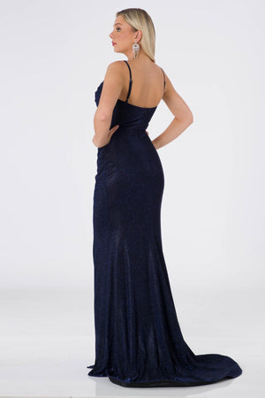 Jade navy blue evening dress dress