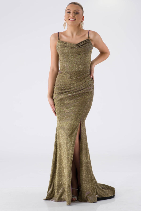 Yeşim Copper Evening Dress