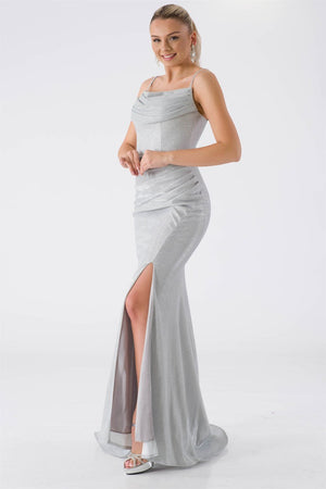 Yeşim Silver Evening Dress