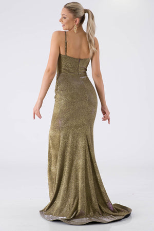 Yeşim Copper Evening Dress