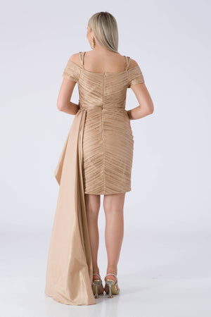 Zengvo beige evening dress dress