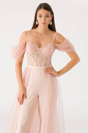 Zinble powder evening dress