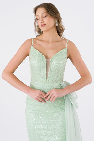 Zyla Mint Evening Dress